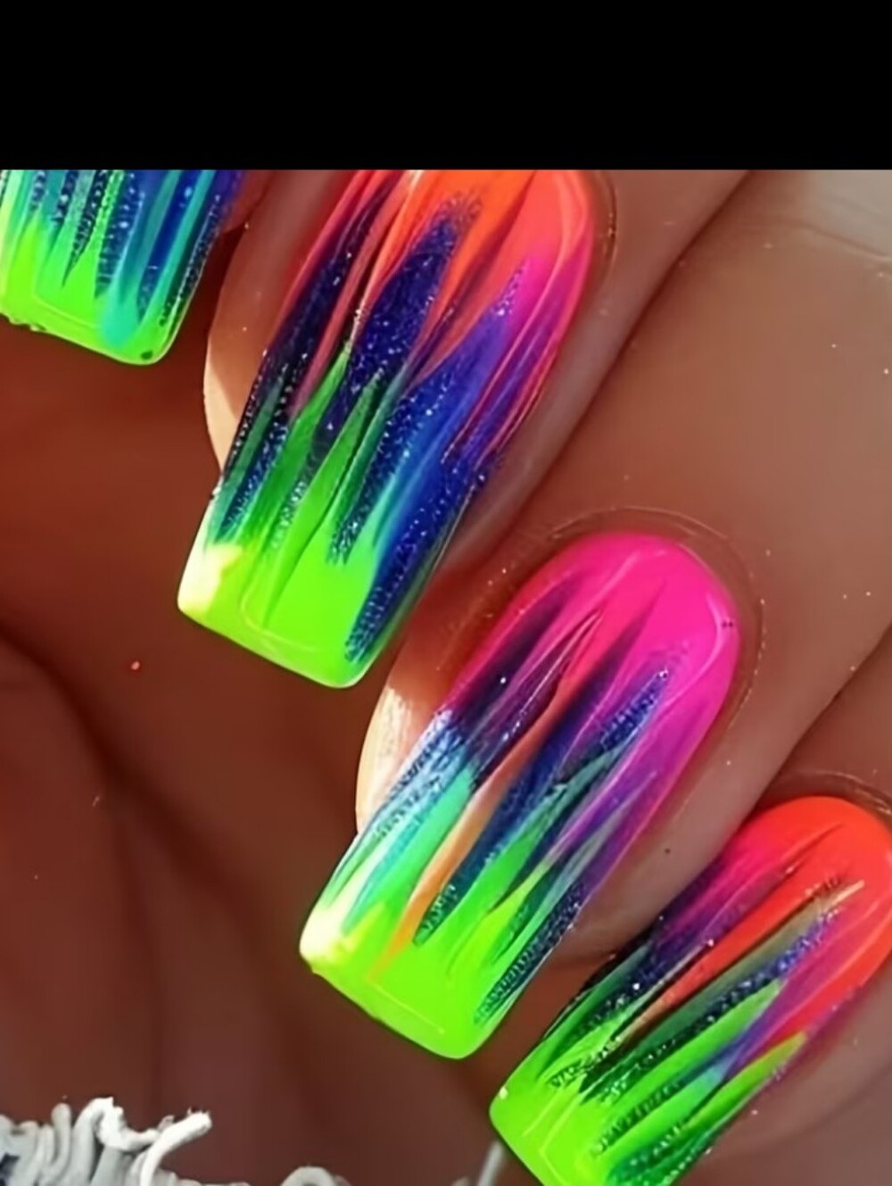 🔥3/$21 Neon Gradient Splash Press On Nails  - Multi Color